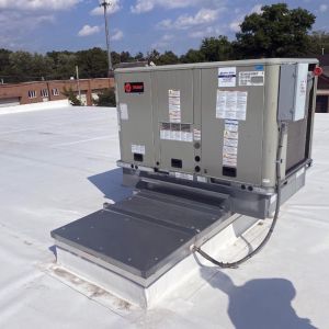 Newly installed TRANE HVAC rooftop system